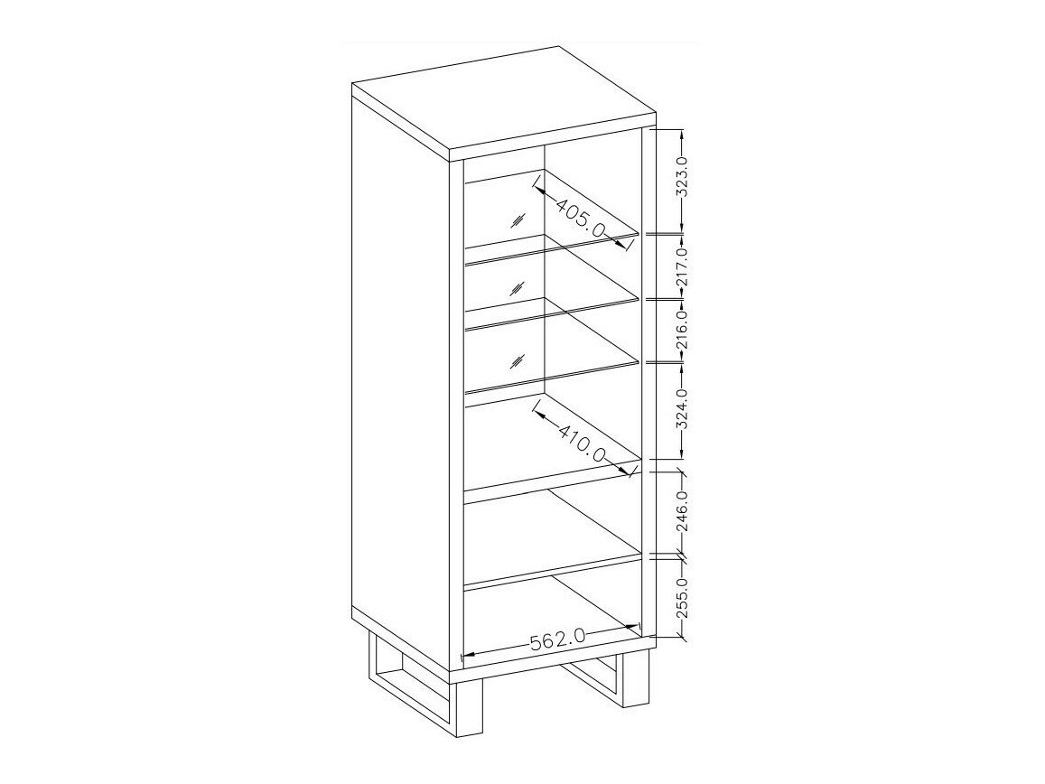 Étagère Avicavu 108 (Chêne wotan + Noir)