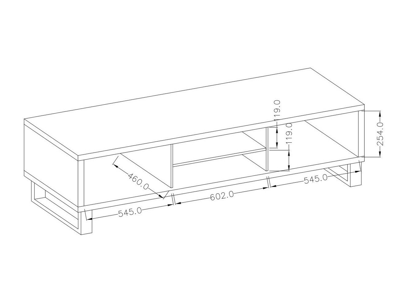 Meuble TV Avicavu 101 (Chêne wotan + Noir)