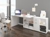 Bureau d'angle Gilroy 113 (Blanc + Blanc brillant)