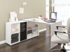 Bureau d'angle Gilroy 113 (Blanc + Noir brillant)