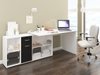 Bureau d'angle Gilroy 113 (Blanc + Noir brillant)
