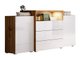 Commode Sarasota 127 (Chêne wotan + Blanc brillant)
