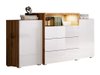 Commode Sarasota 127 (Chêne wotan + Blanc brillant)