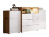 Commode Sarasota 127 (Chêne wotan + Blanc brillant)