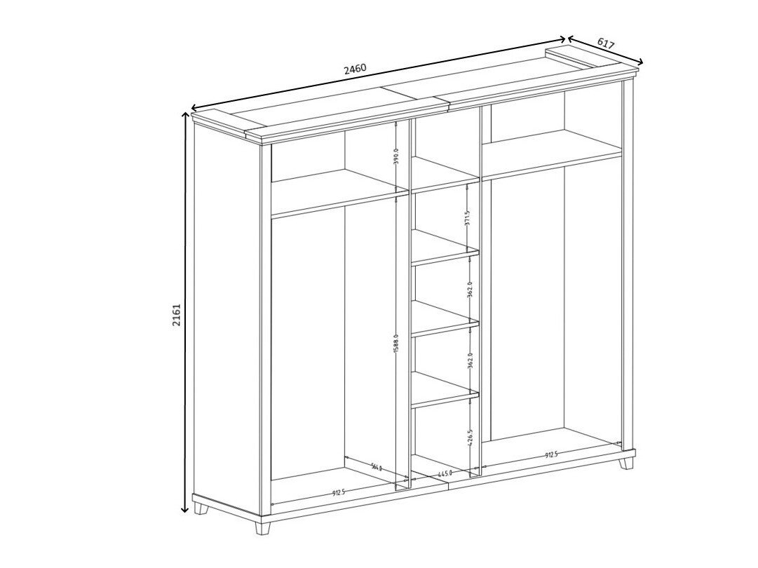 Armoire Tolnue 116 (Vert foncé + Chêne de Lefkas)