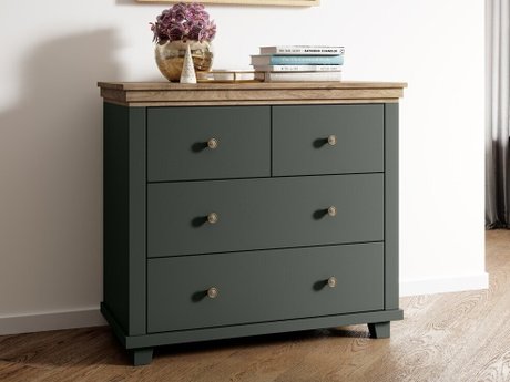 Commode Tolnue 118 (Vert foncé + Chêne de Lefkas)