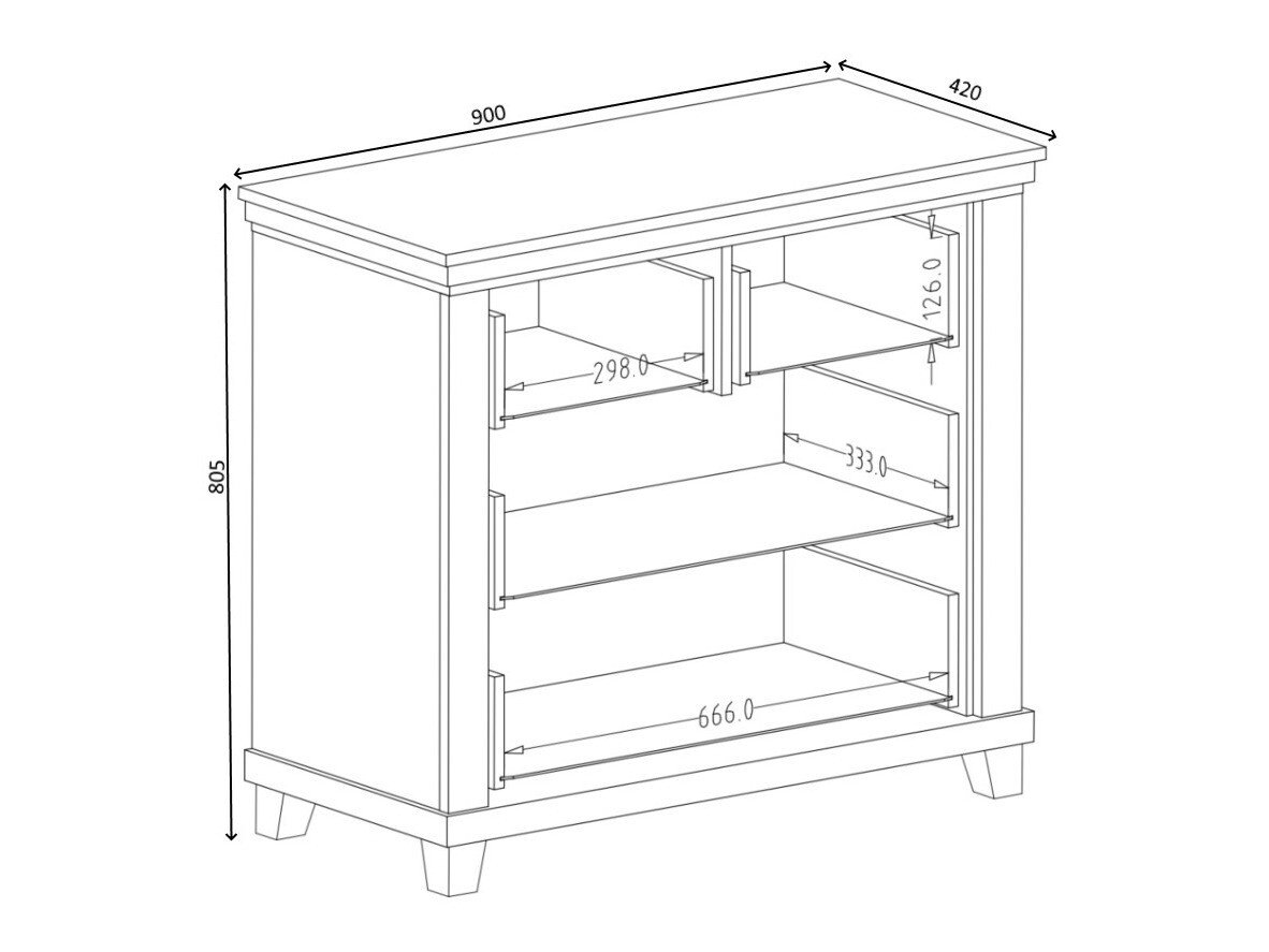 Commode Tolnue 118 (Vert foncé + Chêne de Lefkas)