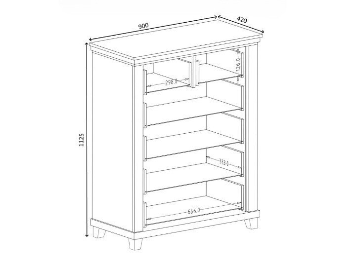 Commode Tolnue 121 (Vert foncé + Chêne de Lefkas)