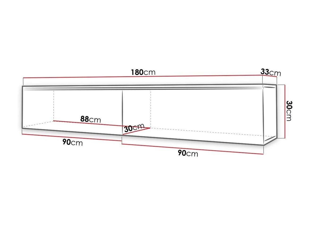 Meuble TV Sarasota 121 (Blanc + Blanc brillant)