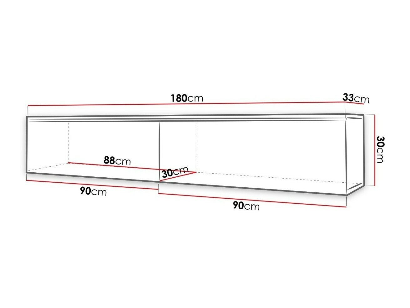 Meuble TV Scientia I (Blanc + Blanc brillant)