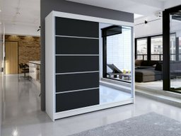 Armoire Closico 142 (Blanc + Noir)