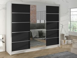 Armoire Closico 161 (Blanc + Noir)