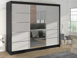 Armoire Closico 161 (Noir + Blanc)