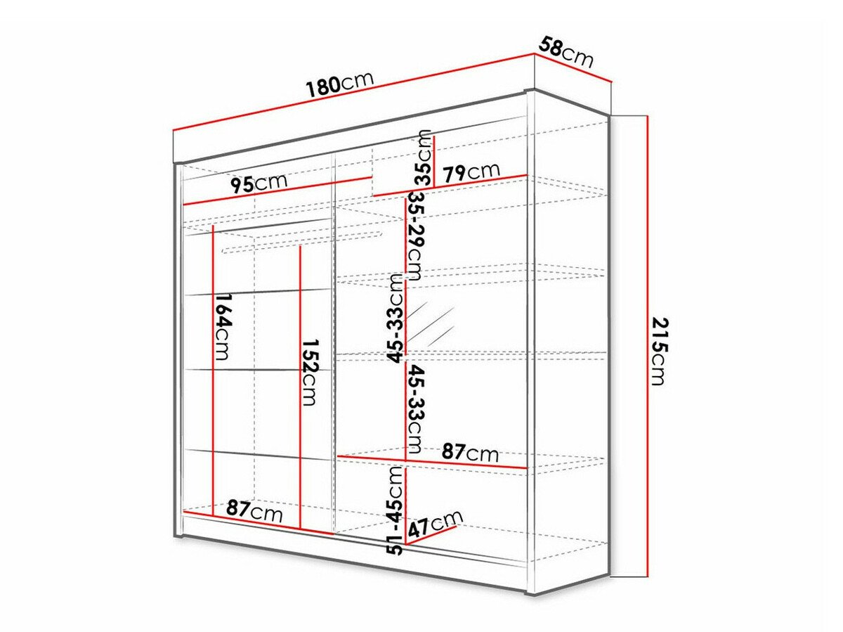Armoire Closico Cavaris III (Noir + Blanc)