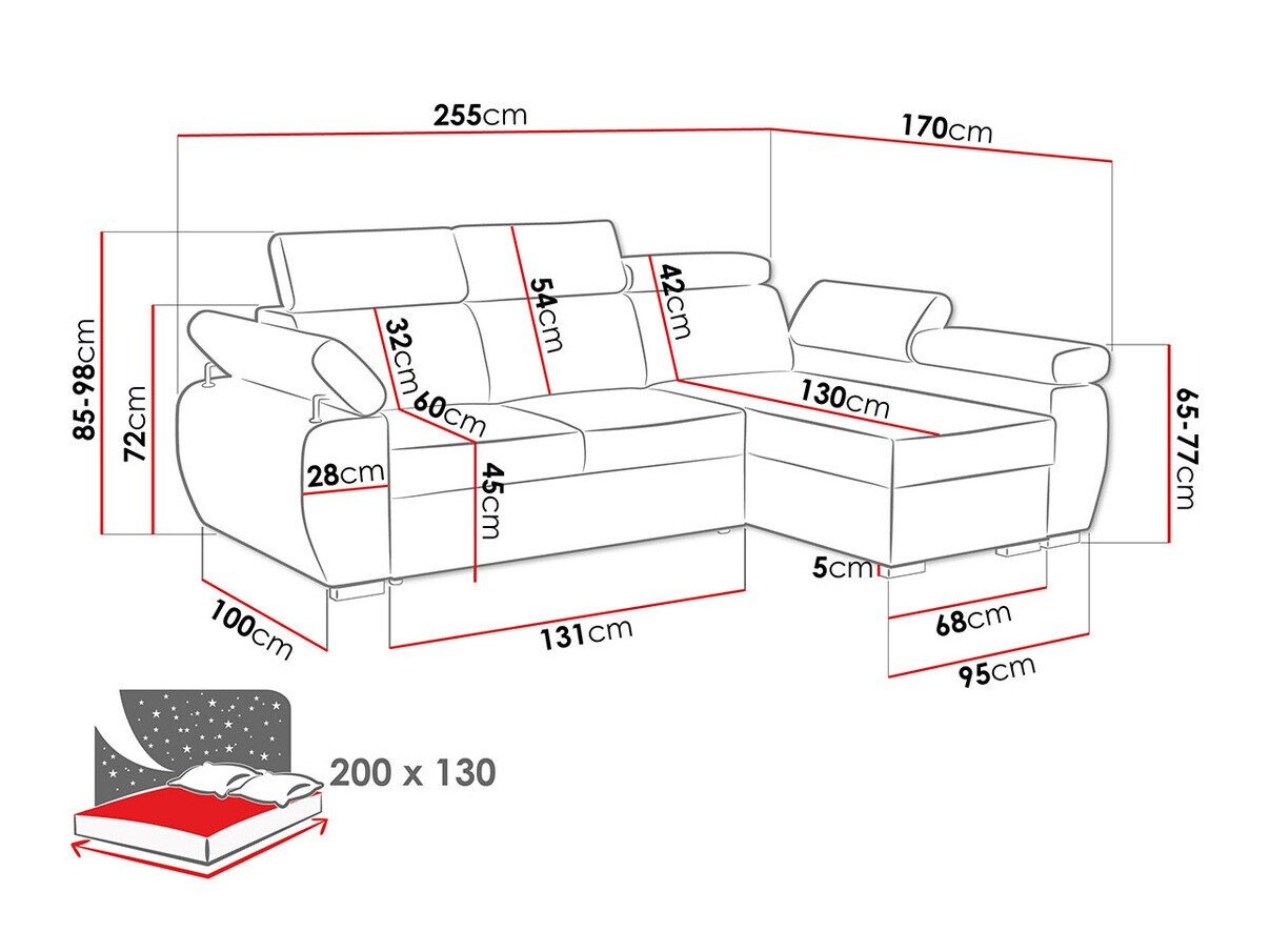 Canapé d'angle Columbus 132 (Kronos 22)