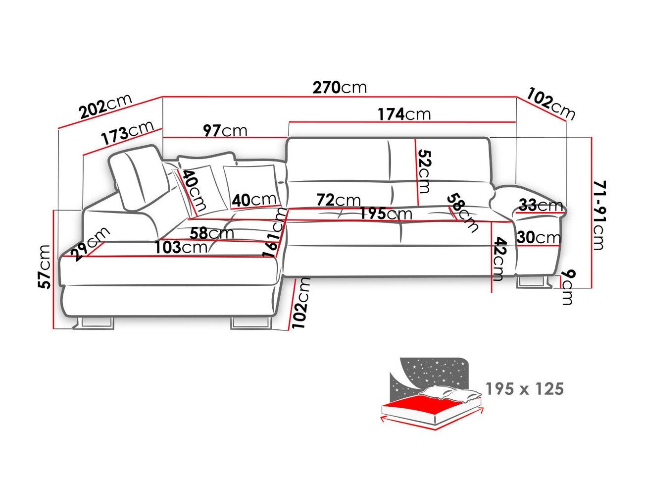 Canapé d'angle Comfivo Ruta II (Matana 19 + Matana 17)
