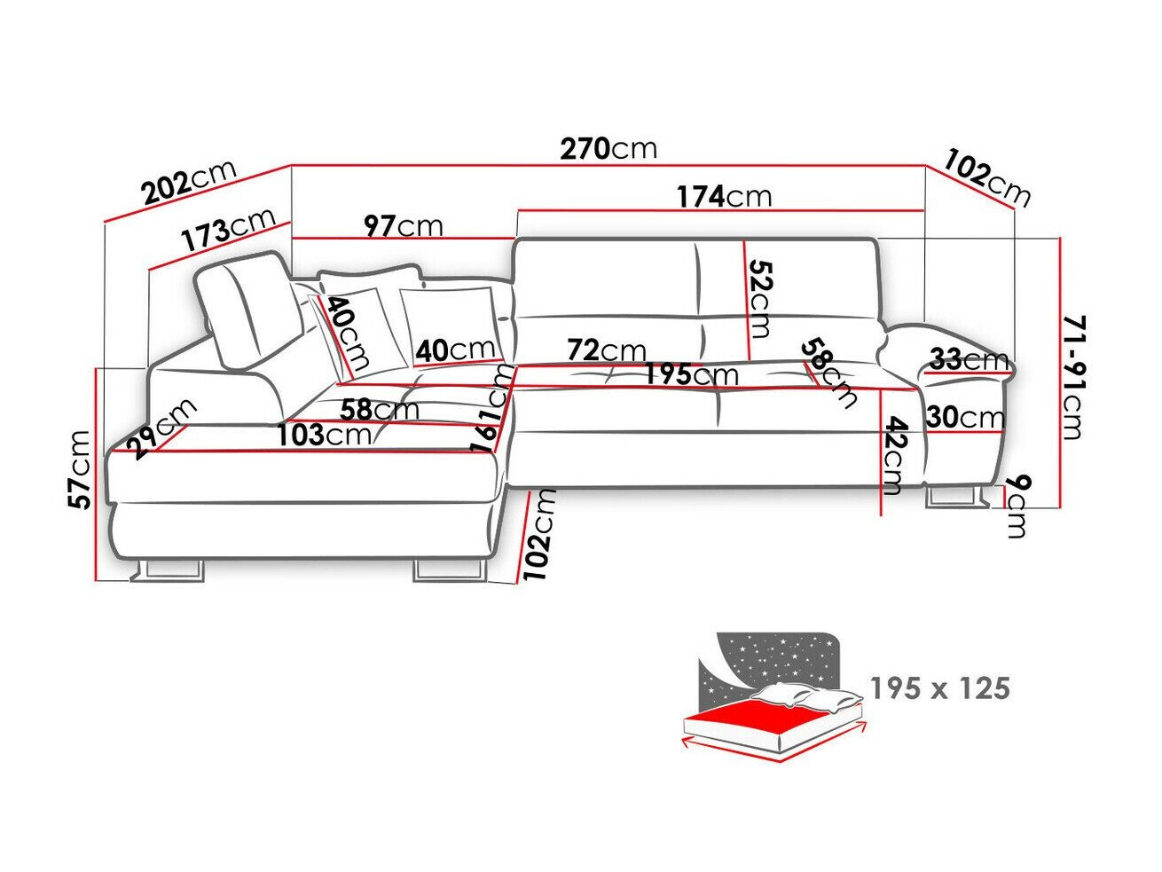 Canapé d'angle Comfivo Ruta II (Matana 19 + Matana 17)