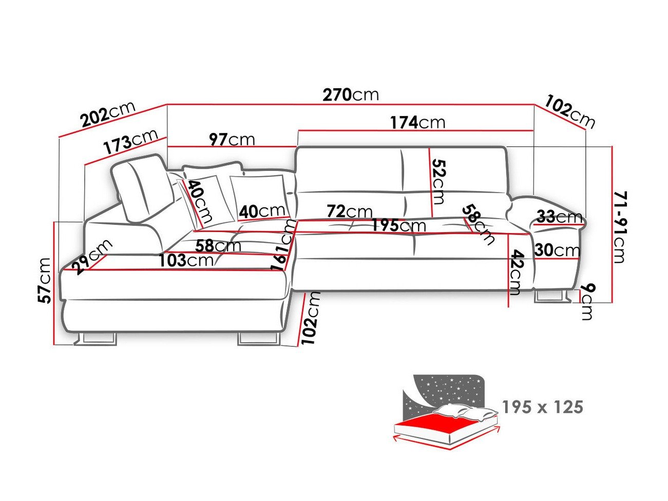 Canapé d'angle Comfivo Ruta II (Soft 017 + Uttario Velvet 2971 + Kronos 02)
