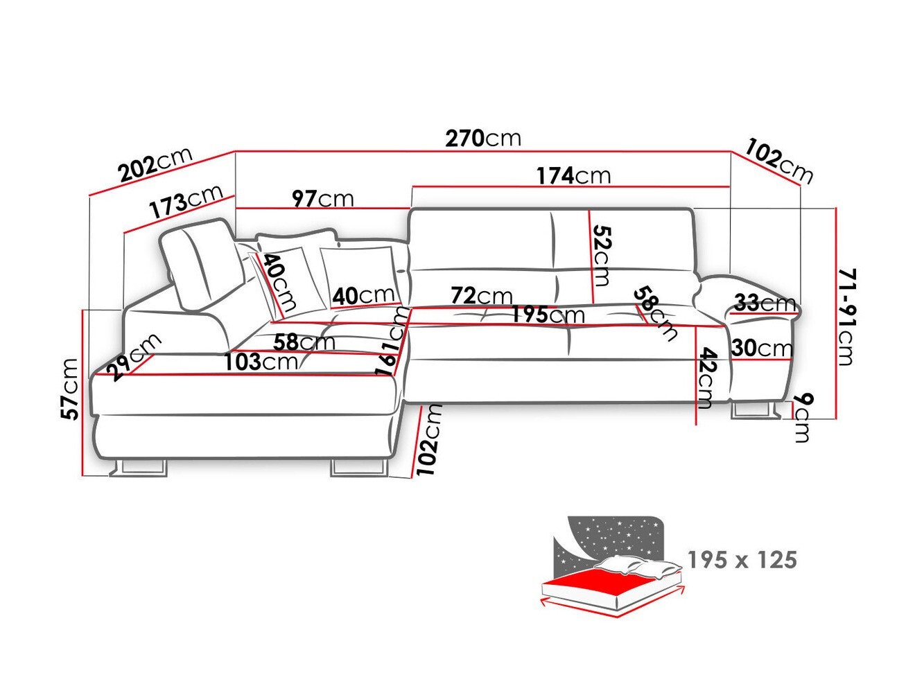 Canapé d'angle Comfivo Ruta II (Soft 017 + Uttario Velvet 2971 + Kronos 02)