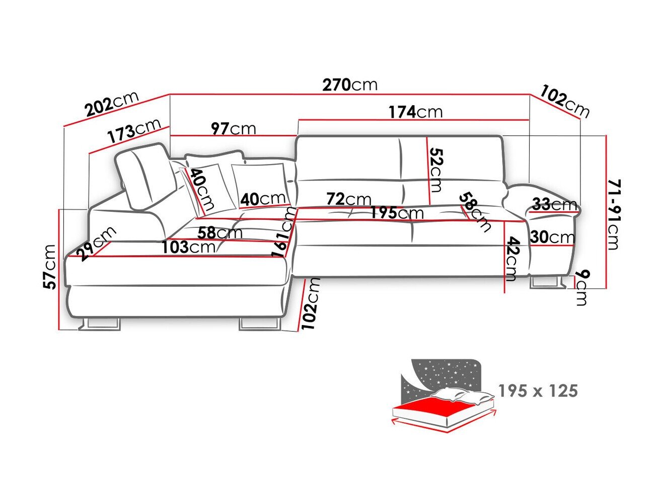Canapé d'angle Comfivo Ruta II (Soft 029 + Uttario Velvet 2971 + Kronos 02)