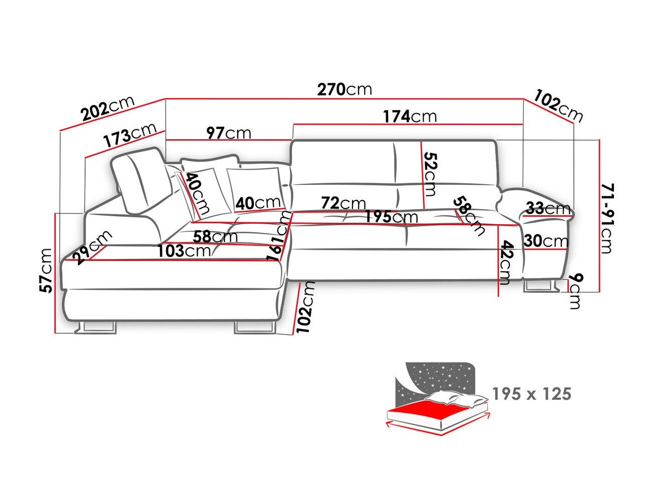 Canapé d'angle Comfivo Ruta II (Uttario Velvet 2955 + Uttario Velvet 2979)