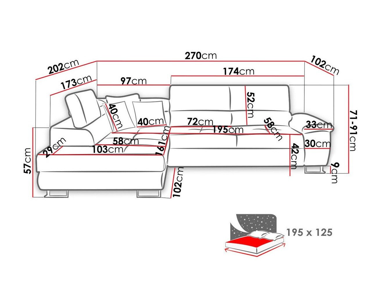 Canapé d'angle Comfivo Ruta II (Uttario Velvet 2980 + Muna 14)