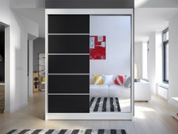 Armoire Closico 143 (Blanc + Noir)