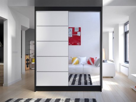 Armoire Closico 143 (Noir + Blanc)