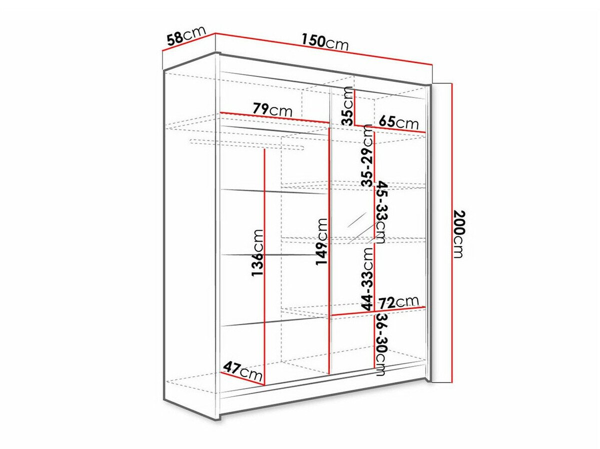 Armoire Closico Vastor III (Blanc + Sonoma chêne)