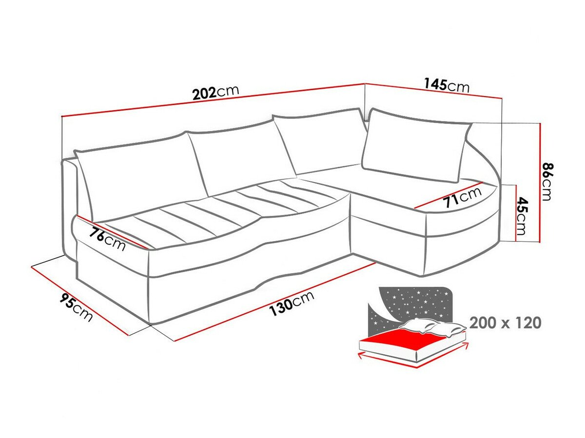Canapé d'angle Providence 112 (Alcala 22 + Doux 20 + Amber 071)