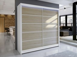 Armoire Closico Cavaris IV (Blanc + Sonoma chêne)