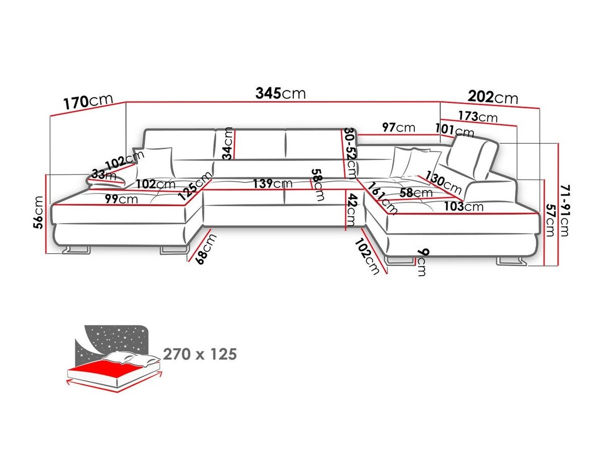 Canapé d'angle Comfivo Ruta V (Prestige 2765 Karo + Prestige 2765)