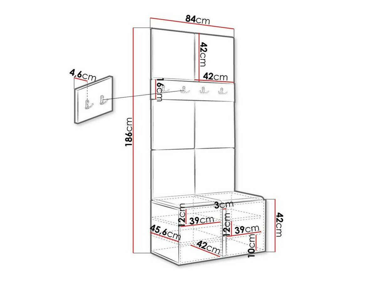 Meuble d'entrée Hartford 267 (Graphite)