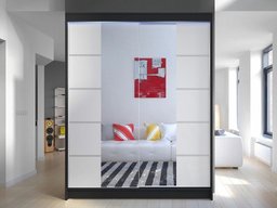 Armoire Closico 146 (Noir + Blanc)