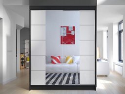 Armoire Closico 146 (Noir + Blanc)