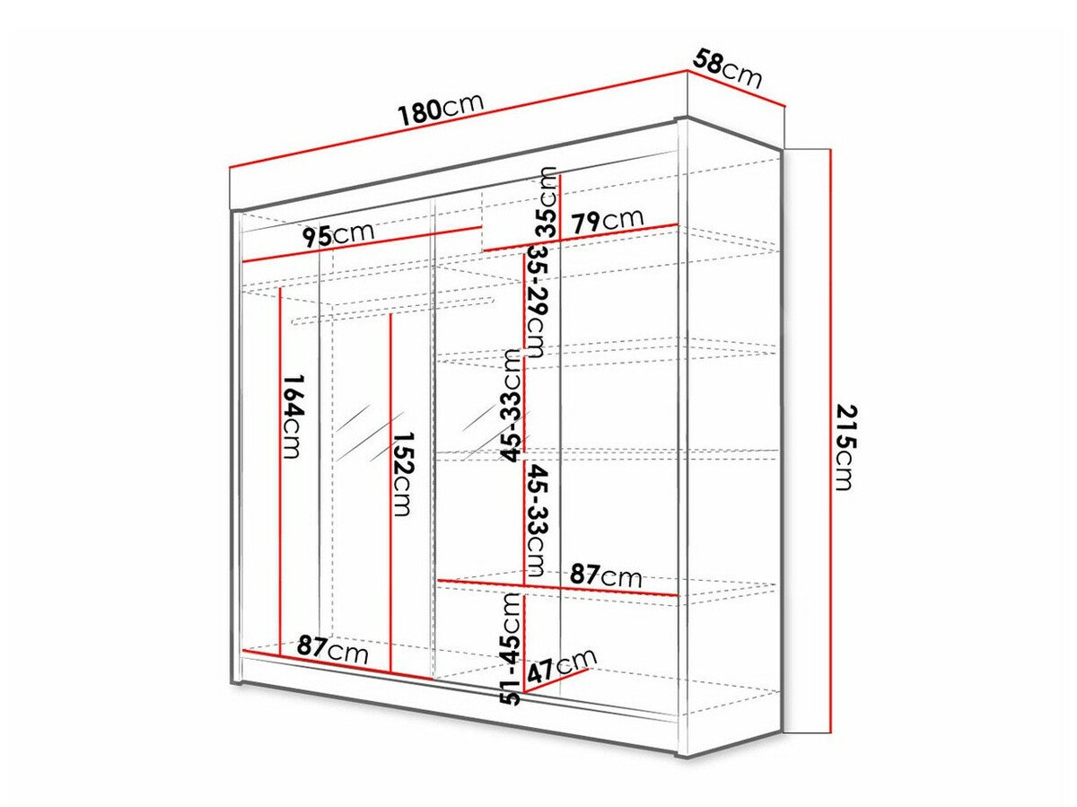 Armoire Closico Cavaris II (Noir + Blanc)