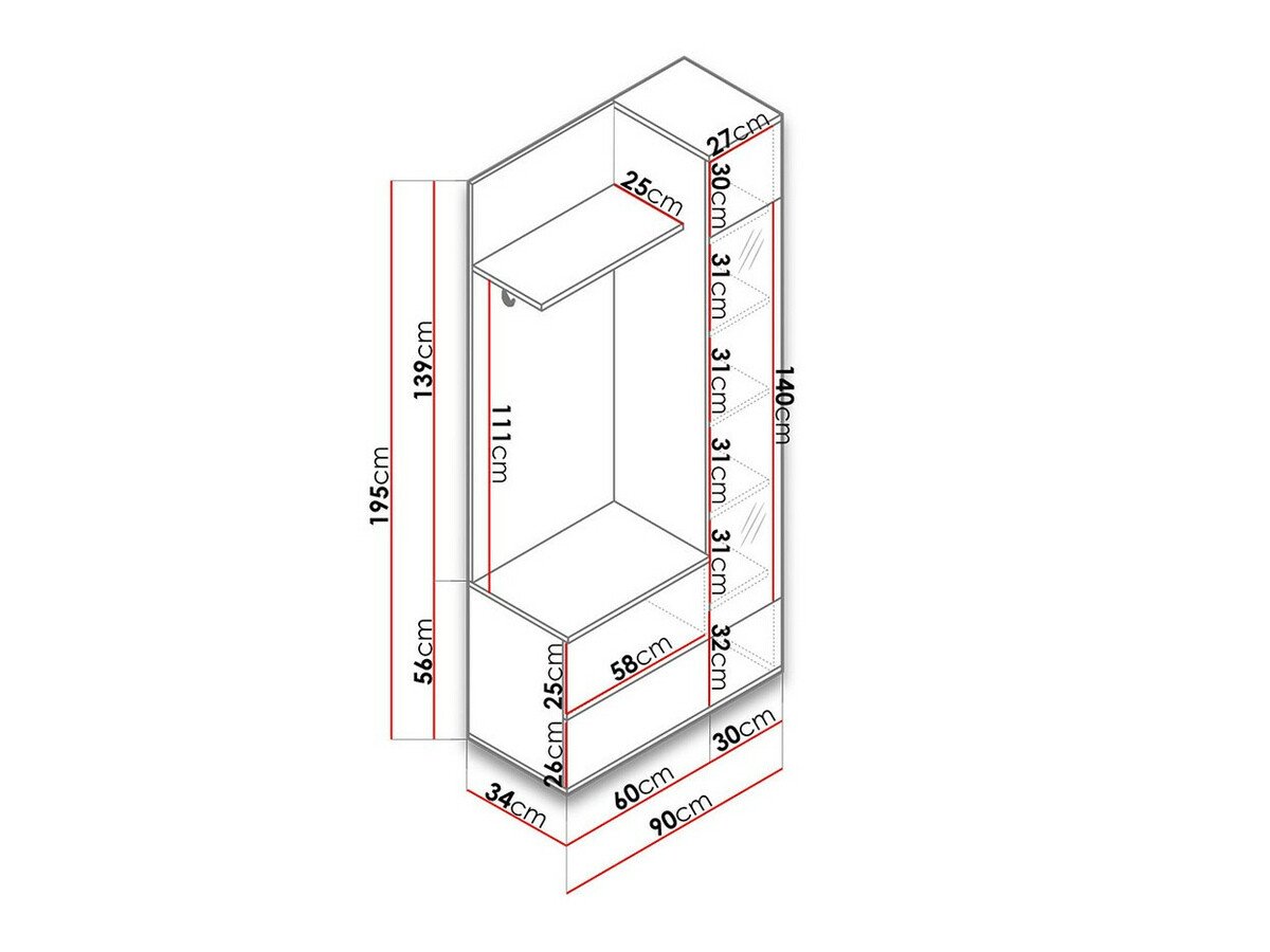 Meuble d'entrée Lima 106 (Blanc)
