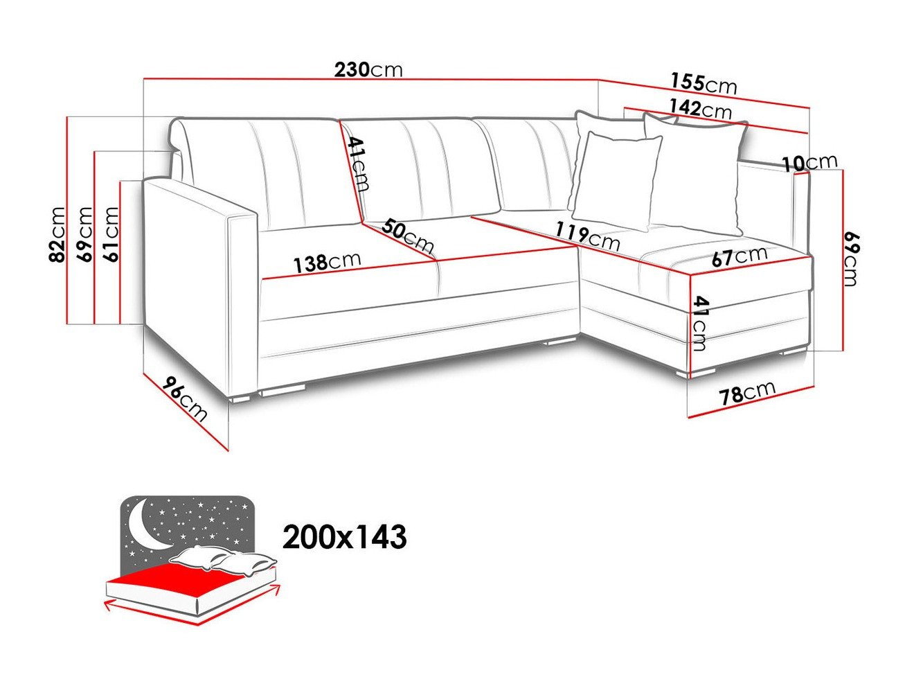 Canapé d'angle Edinburg 100 (Inari 96 + Cayenne 1115)