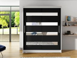 Armoire Closico 136 (Blanc + Noir)