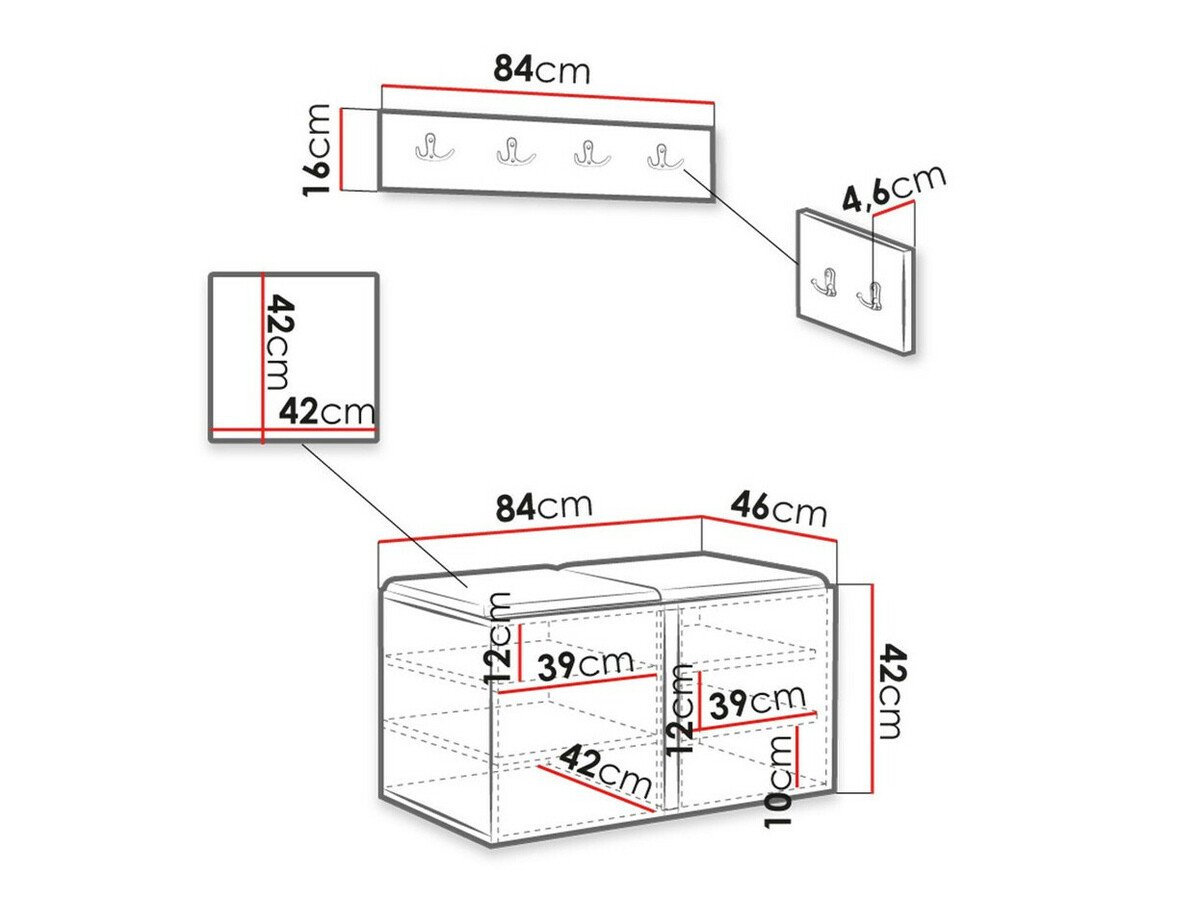 Meuble d'entrée Hartford 275 (Manila 09)