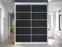 Armoire Closico 145 (Blanc + Noir)