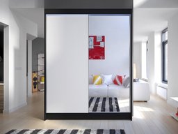 Armoire Closico 140 (Noir + Blanc)