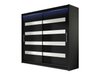 Armoire Closico Pallor XI (Noir + Blanc brillant)