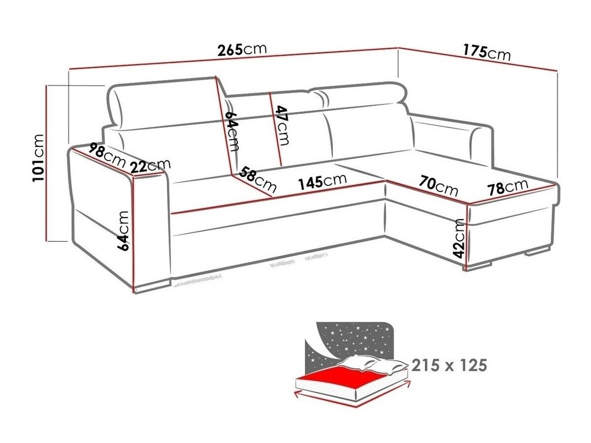 Canapé d'angle Temple 106