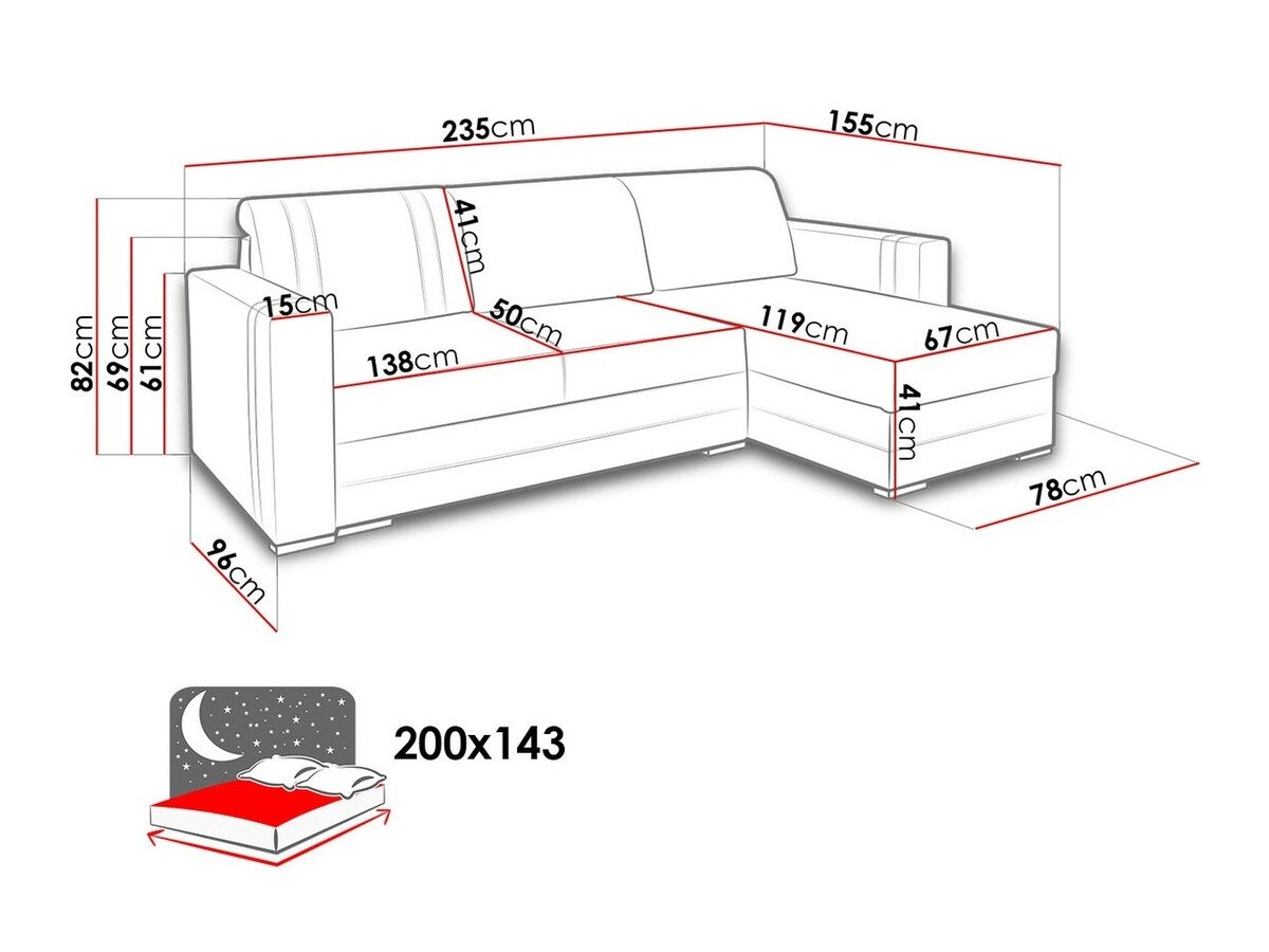 Canapé d'angle Edinburg 101 (Inari 91 + Cayenne 1114)