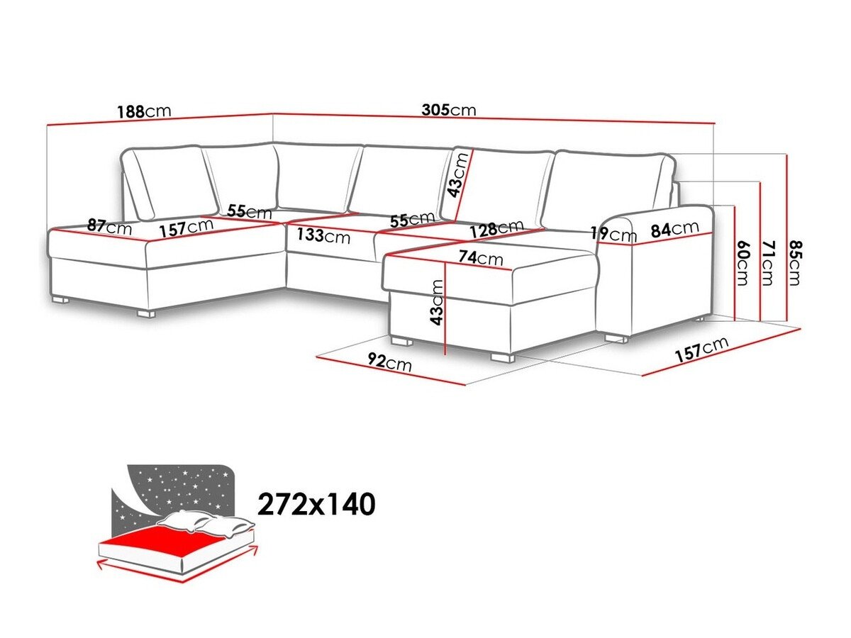 Canapé d'angle Comfivo Flumen II (Abriamo 04)