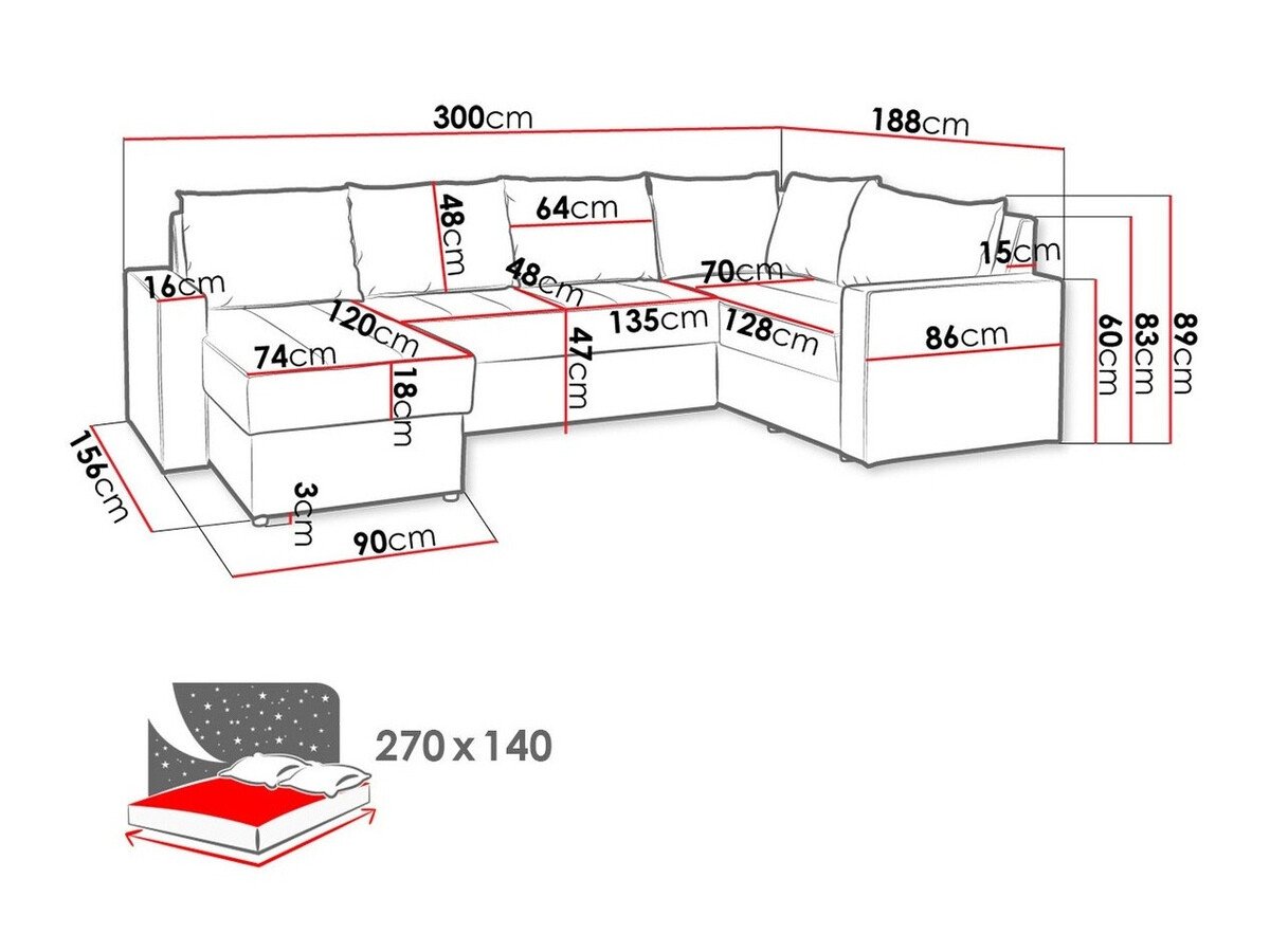 Canapé d'angle Providence 144 (Loca 21)