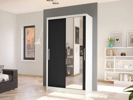 Armoire Closico 164 (Blanc + Noir)