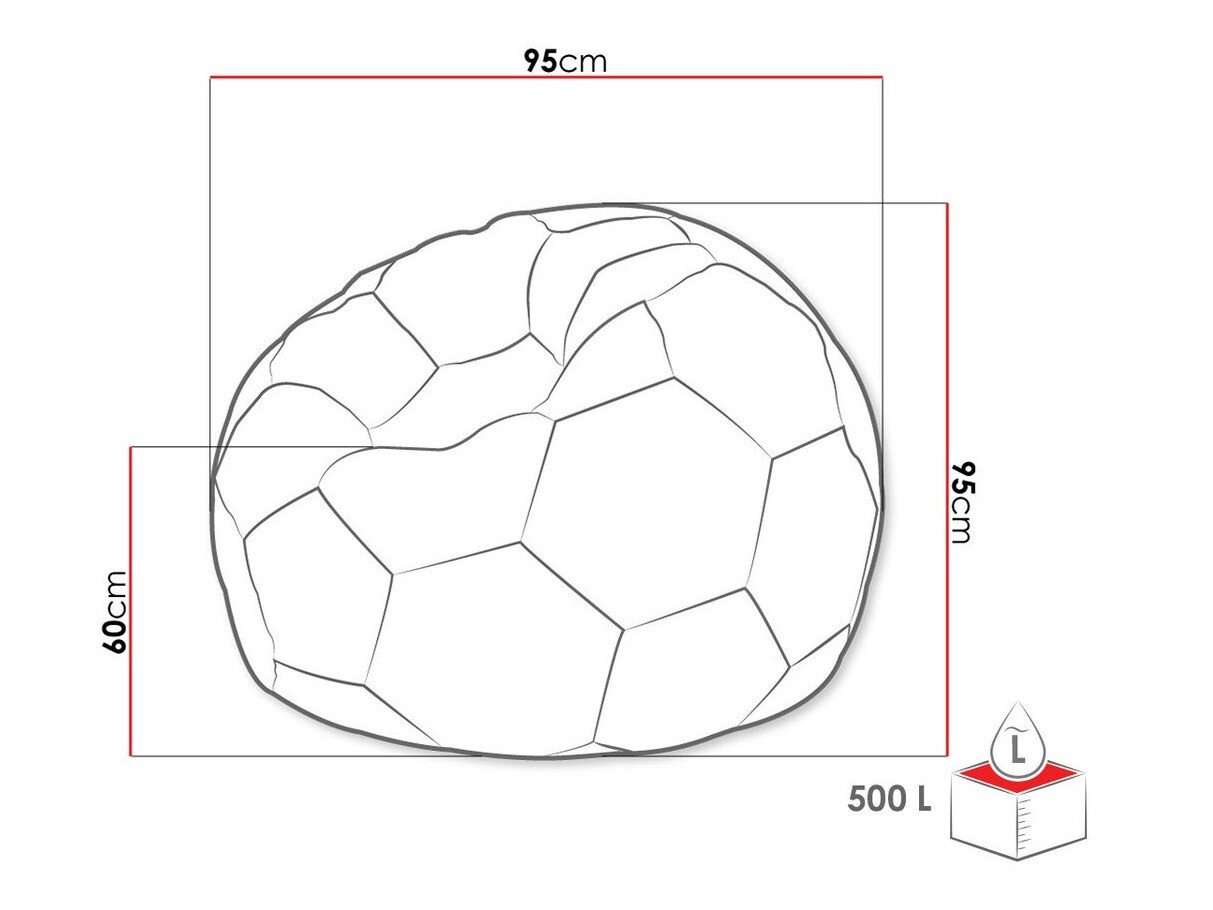 Pouf poire Comfivo 287 (Bleu + Blanc)