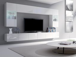 Ensemble de salon Tivdalu 105 (Blanc + Blanc brillant)